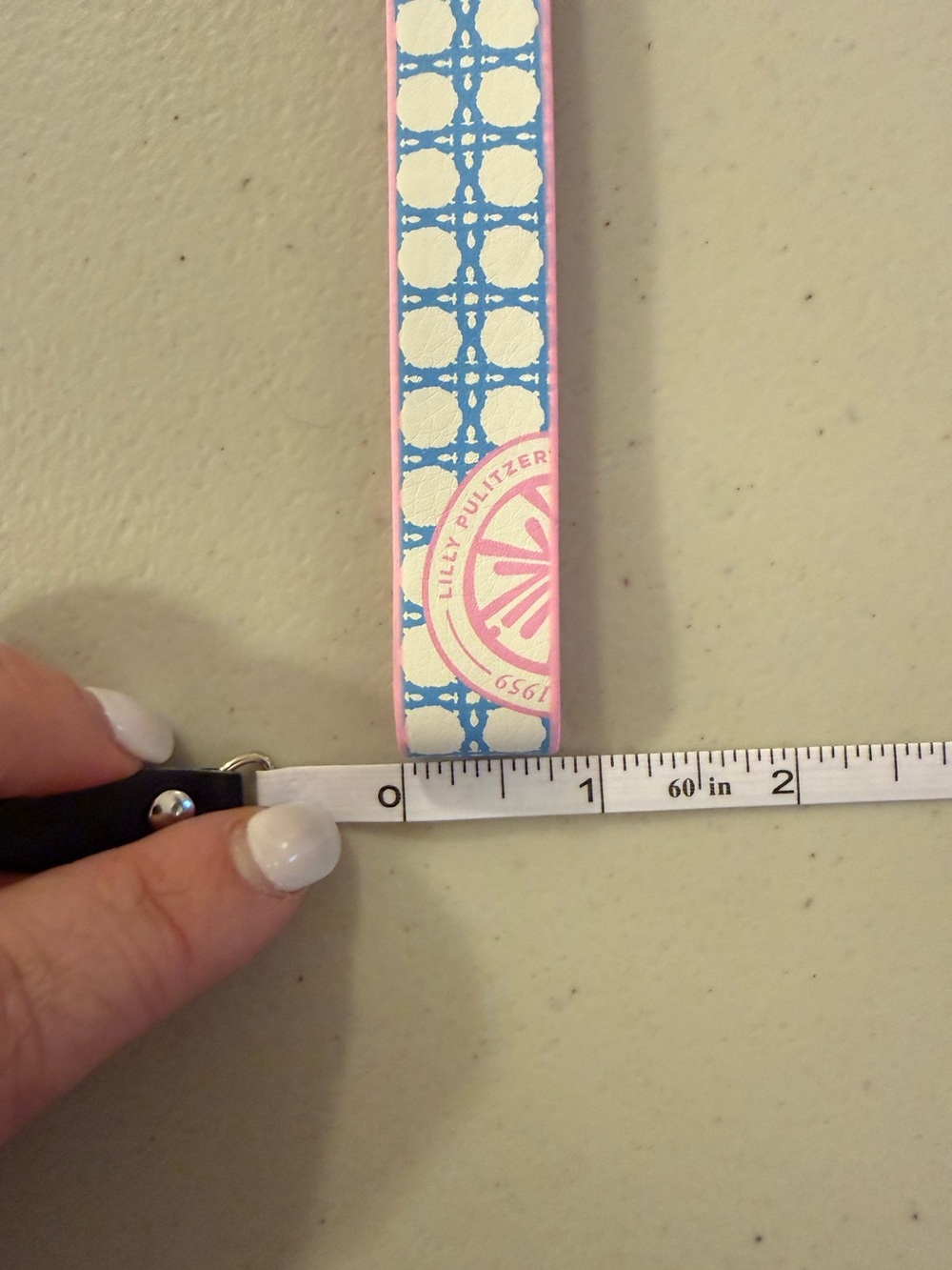 Lilly Pulitzer Strap Keychain in ‘Frenchie Blue Caning’ - *NWT* - Picture 13 of 16